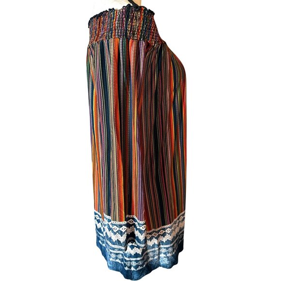 Boho Hippie Off Shoulder Dress Lrg Stretch Neckline Coastal Chic Cocktail Bebop - Picture 3 of 11